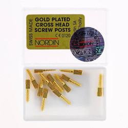 Tornillos de cruz chapados en oro 12 uds. - 
