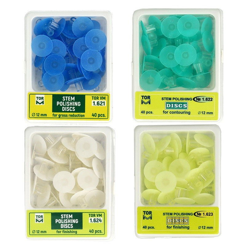 Disques de polissage 40 pcs avec tige et mandrins pour usage dentaire